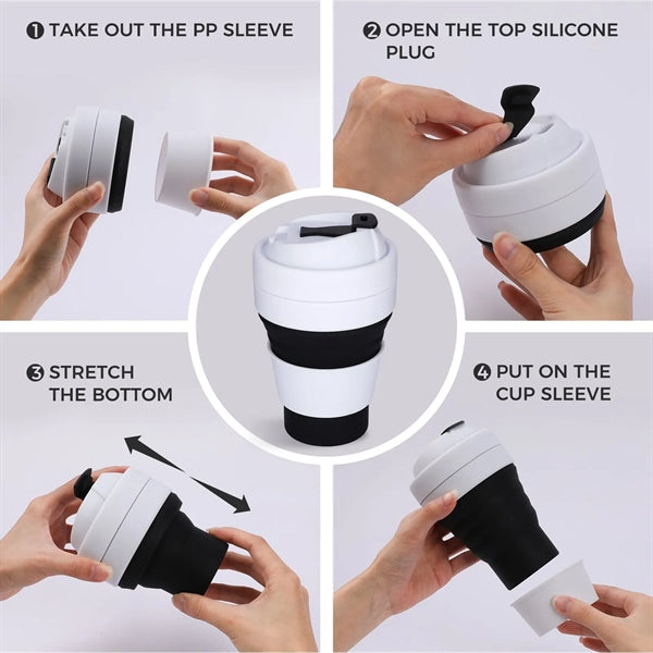 12 Oz Foldable Portable Silicone Travel Cup