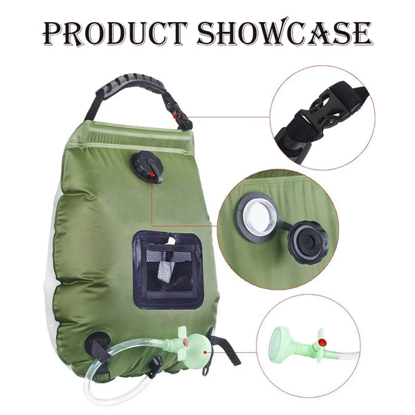 15L Solar Heating Camping Shower Bag