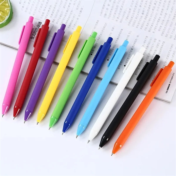 Candy-Colored Plastic Ballpoint Pen with Logo Customization