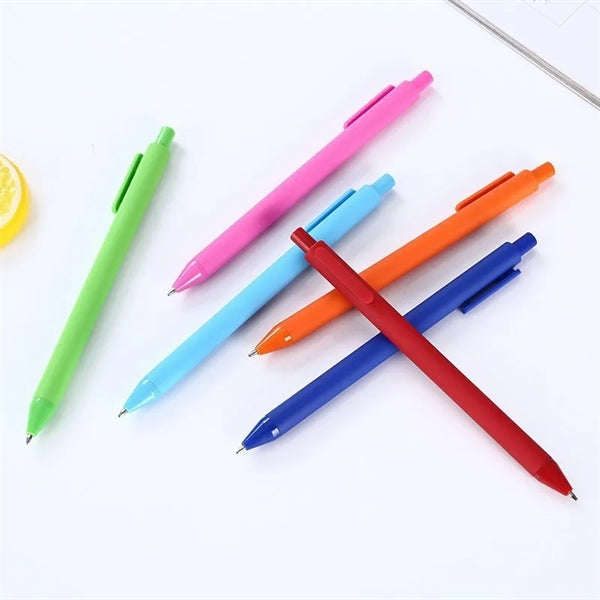 Candy-Colored Plastic Ballpoint Pen with Logo Customization