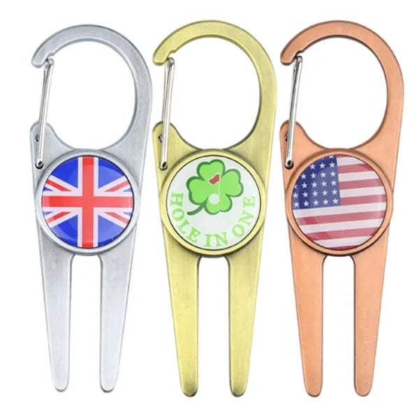 Metal Clip Divot Tool with Ball Marker