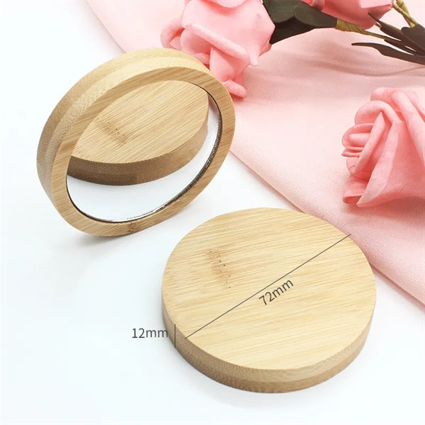 Pocket Wooden Makeup Mirror
