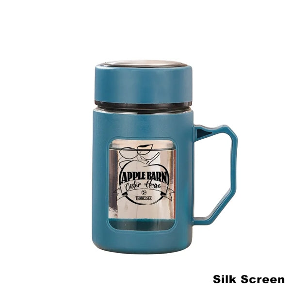 17 oz Double Wall Glass Tea Water Cup Tumbler with Strainer