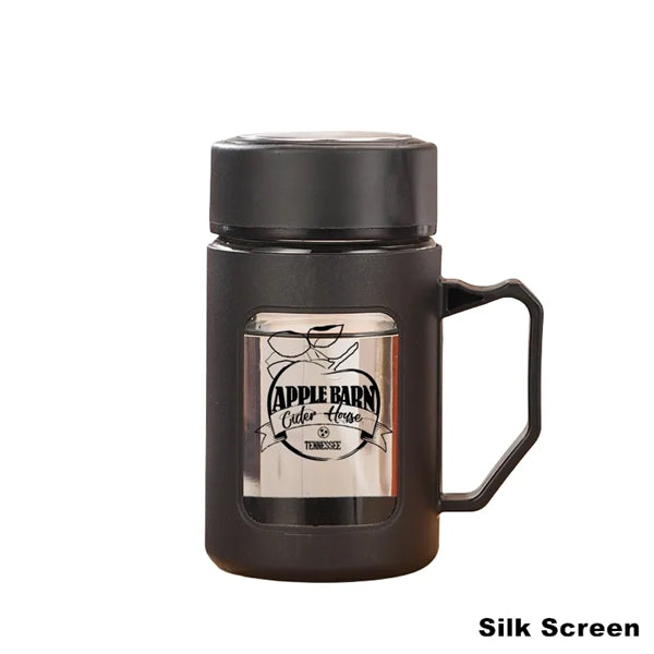 17 oz Double Wall Glass Tea Water Cup Tumbler with Strainer