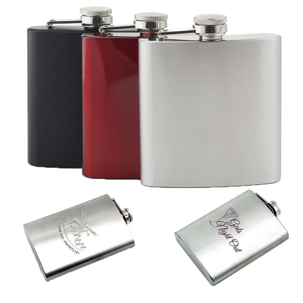 8 Oz Stainless Steel Hip Flasks With A Screw Top