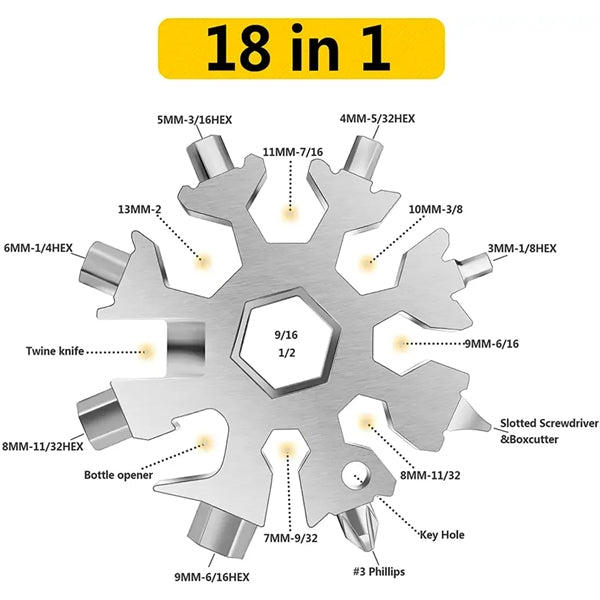 18-in-1 Snowflake Bottle Opener Multi Tool