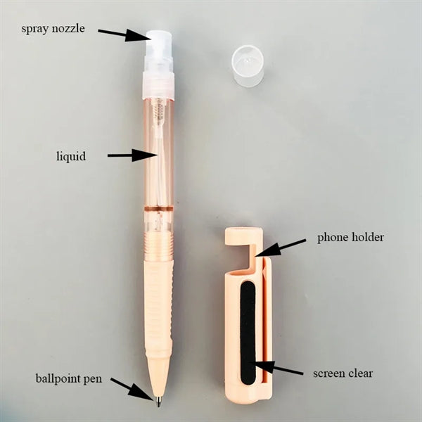 4 in 1 Spray Ballpoint Pen With Phone Holder Screen Clean