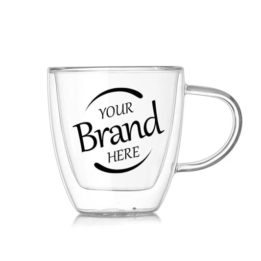 Double Layer Glass Coffee Cup With Handle