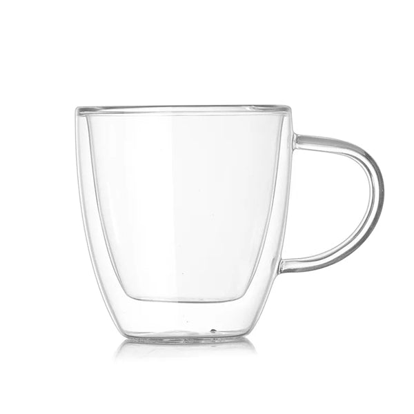 Double Layer Glass Coffee Cup With Handle