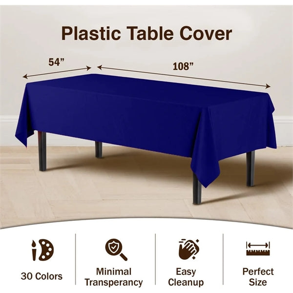 Plastic Tablecloth 54in x 108in Rectangle