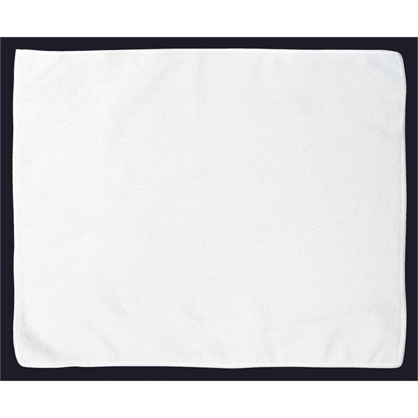 Sublimated 100% Polyester, Terry Microfiber, Serged Towel