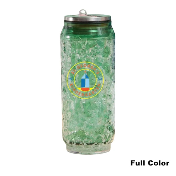 15 oz Double Wall Plastic Ice Cans Straw Cup Water Bottles