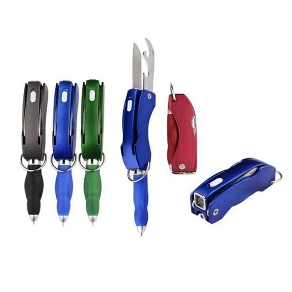 4 In 1 Multi-Function Ballpoint Pen With LED Light Knife