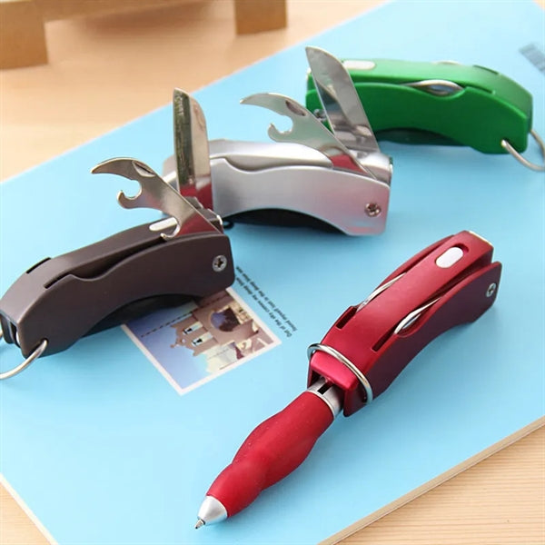 4 In 1 Multi-Function Ballpoint Pen With LED Light Knife