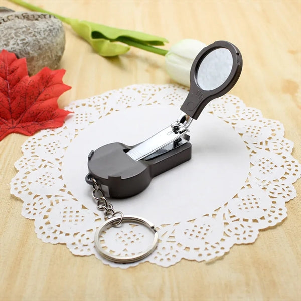 Key Chain Ballpoint Pen Mirror Nail Clipper File Earpick
