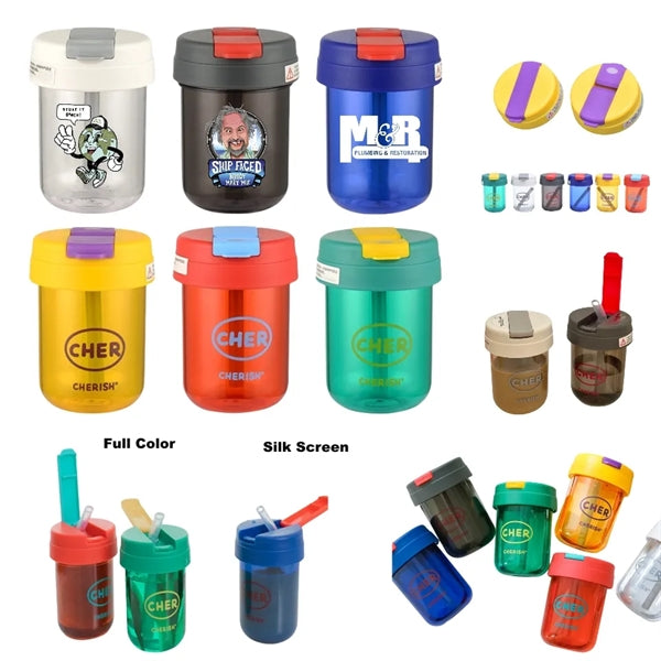 10 oz Leakproof Kids Sports Water Bottle Plastic Tumbler