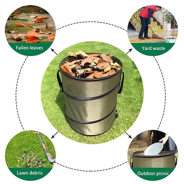 Pop-Up Collapsible Trash Can For Outdoor