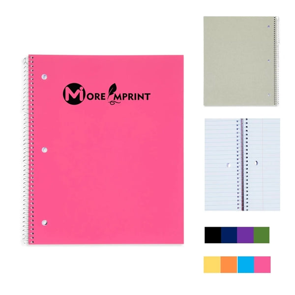 College Ruled Spiral Notebook One Subject Cover 100 Sheets