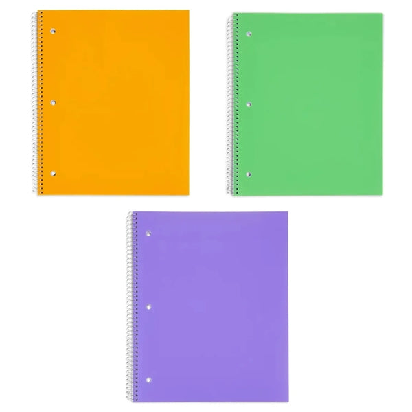 College Ruled Spiral Notebook One Subject Cover 100 Sheets