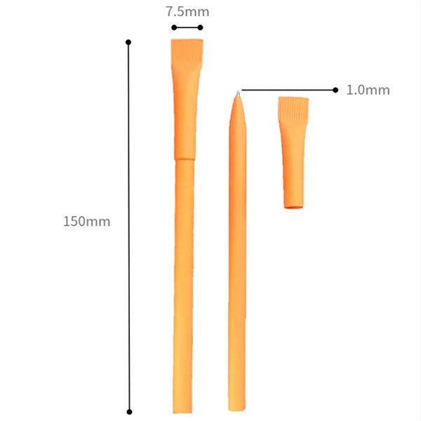 Eco Friendly Plastic Free Biros Kraft Paper Ballpoint Pen