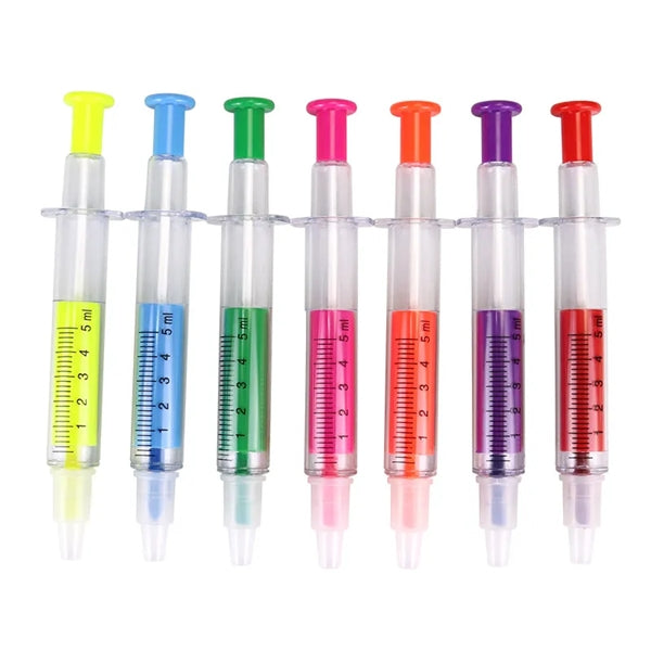 Syringe Ball Pens With Highlighter