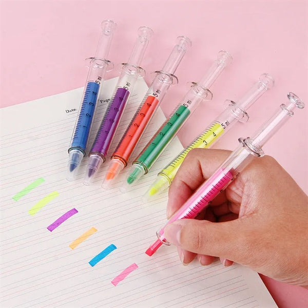 Syringe Ball Pens With Highlighter