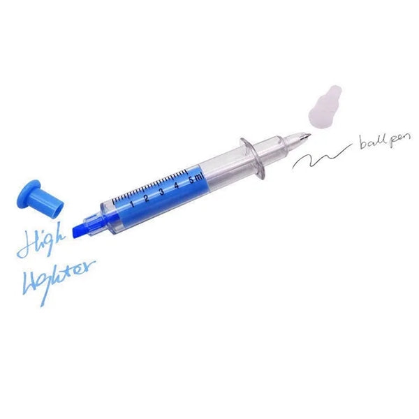 Syringe Ball Pens With Highlighter