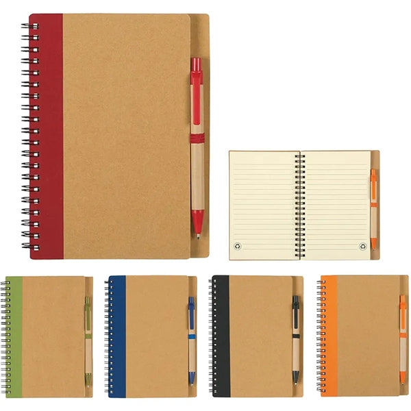 Eco-inspired Spiral Notebook & Pen