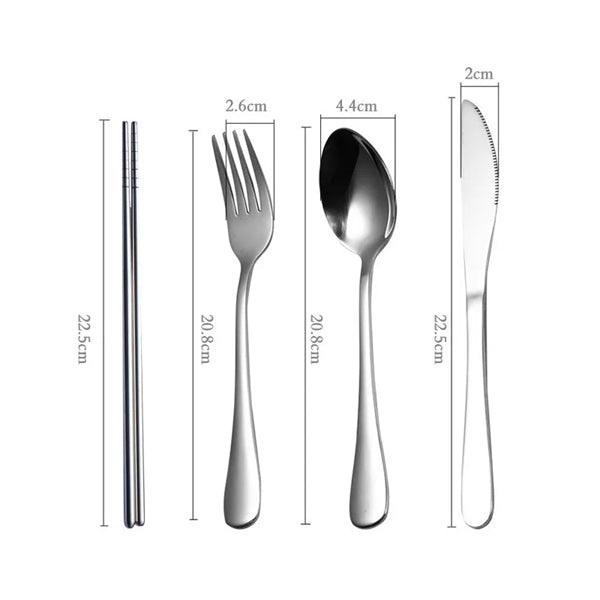 Portable Stainless Steel Tableware Set 8 Pieces