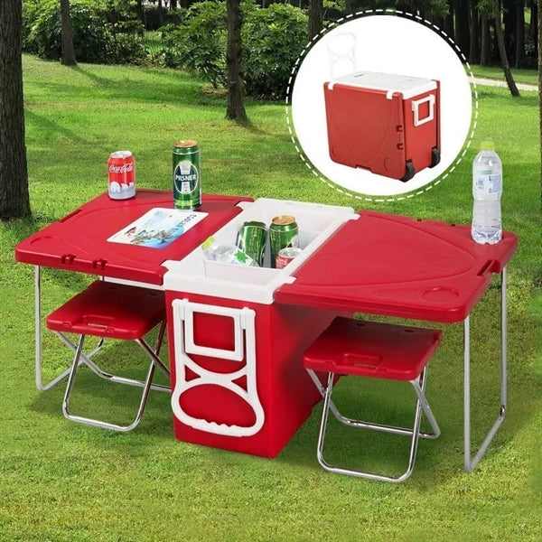 Outdoor Picnic Camping Rolling Cooler
