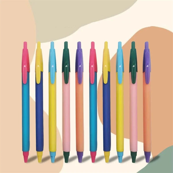Slim Colorful Plastic Retractable Click Ballpoint Pen