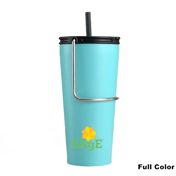 20 oz Insulated Stainless Steel Bucket Tumbler with Straw