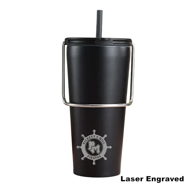 20 oz Insulated Stainless Steel Bucket Tumbler with Straw
