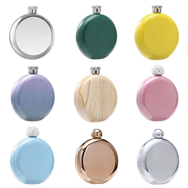 5 Oz Round Metal Carry-On Flask