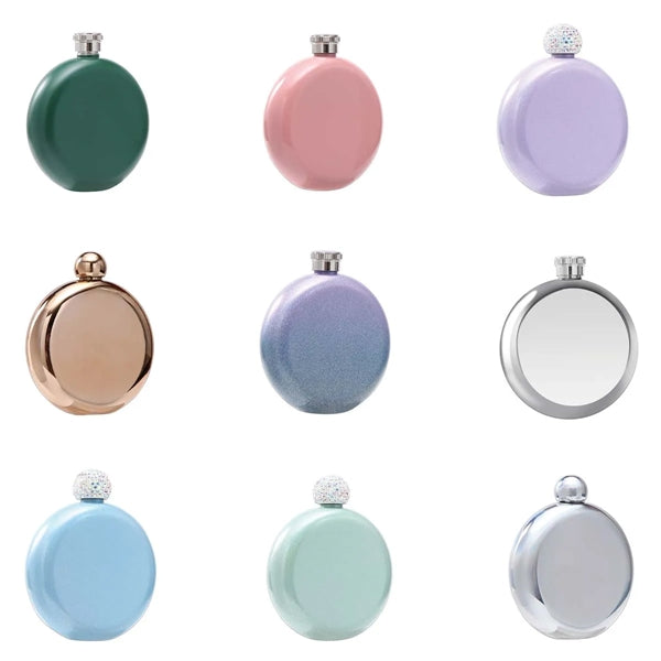 5 Oz Round Metal Carry-On Flask