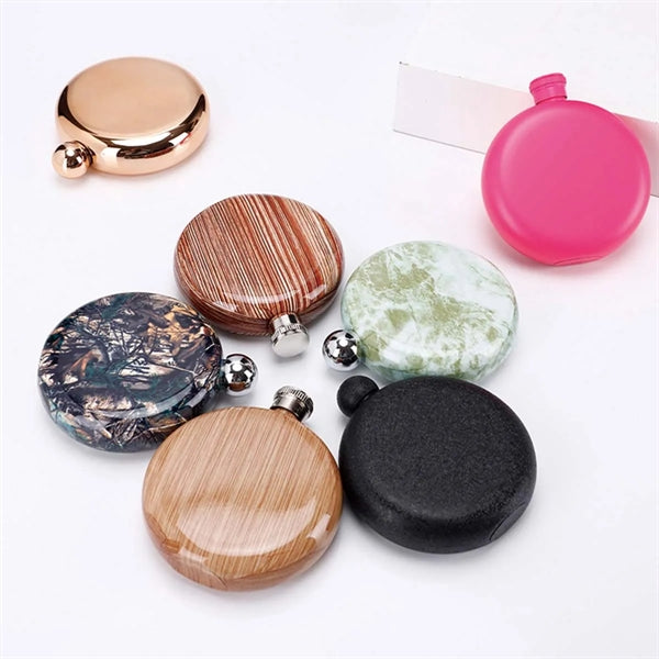 5 Oz Round Metal Carry-On Flask