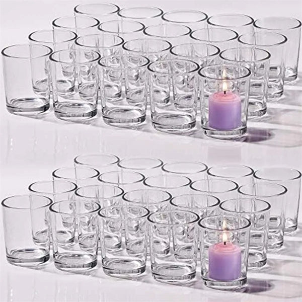 Clear Glass Candle Holder