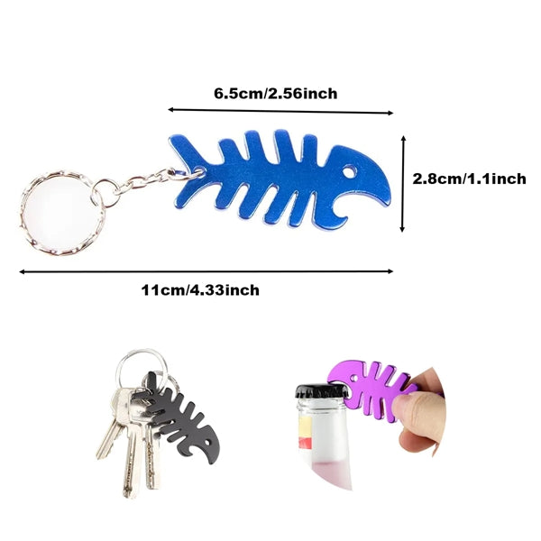 Fish Bone Keychain Bottle Opener