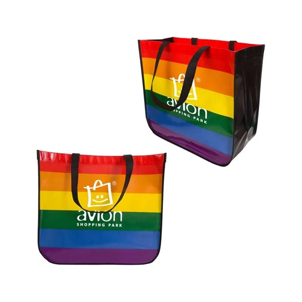 Large Rainbow Laminated Tote Bag