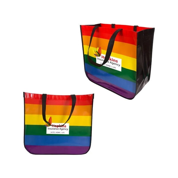 Large Rainbow Laminated Tote Bag