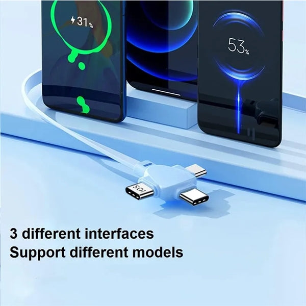 120W 3 in 1 Telescopic Charging Cable