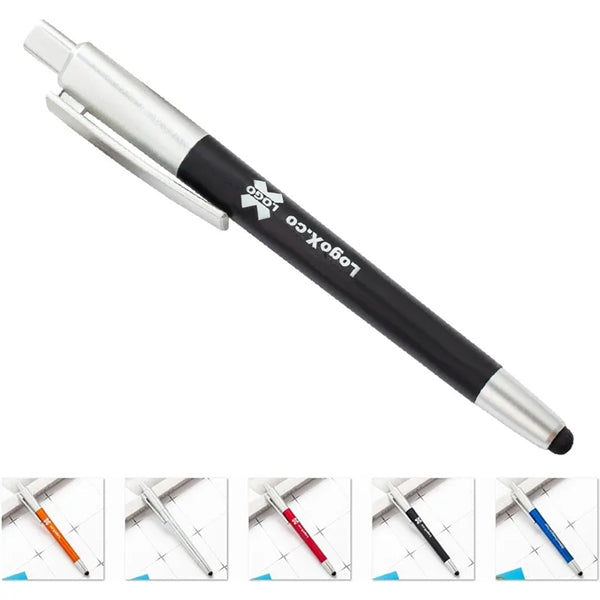 Retractable Stylus Ballpoint Pen Light Up Customizable Logo