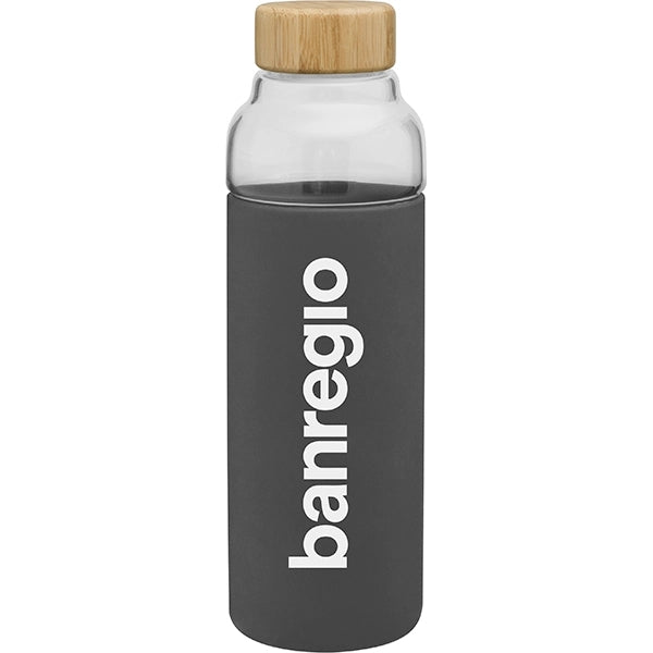 18 oz h2go Bali Single Wall Glass Bottle w/Silicone Sleeve