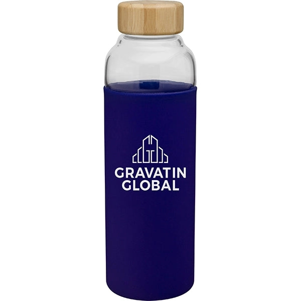 18 oz h2go Bali Single Wall Glass Bottle w/Silicone Sleeve