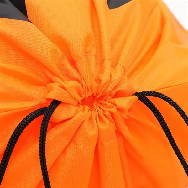 Orange Round Halloween Drawstring Polyester Bag For Sweets