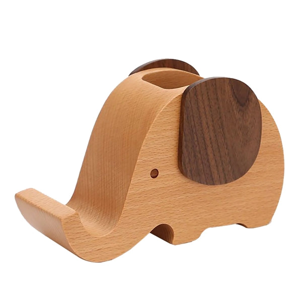 Wooden Elephant Phone Stand