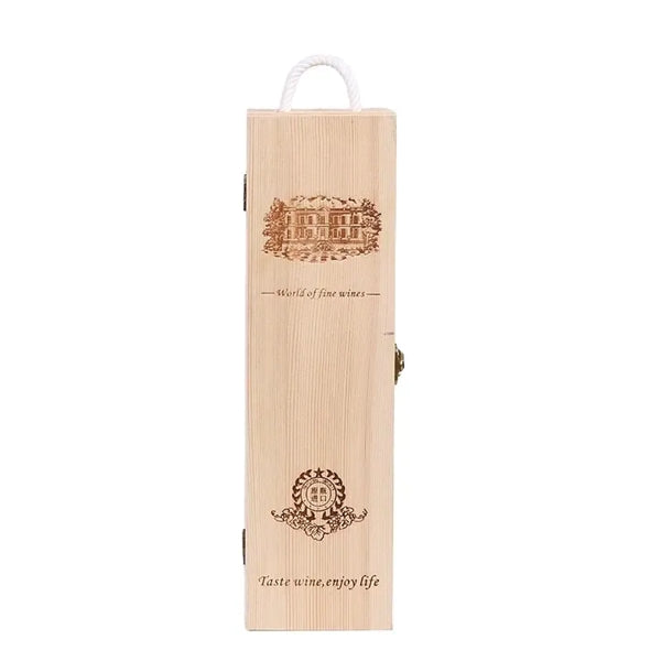 Pine Wood Wine Bottle Storage Box