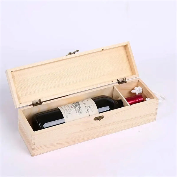 Pine Wood Wine Bottle Storage Box