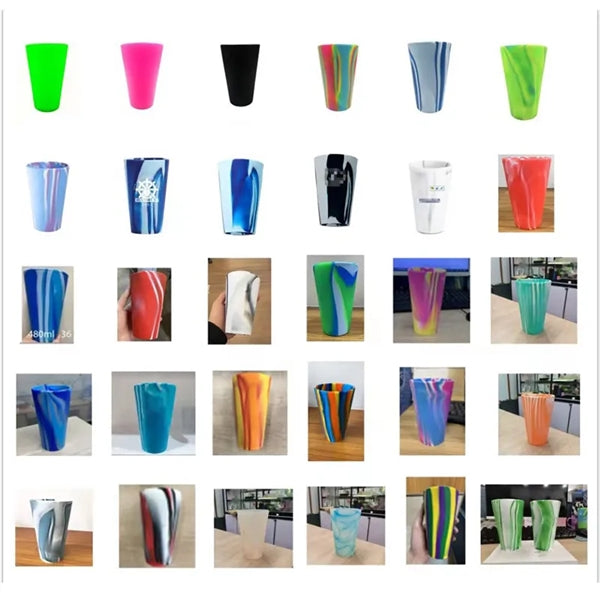 Mix Color Silicone Pint Glasses Flexible Unbreakable Tumbler