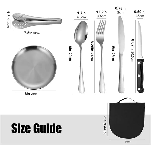 Outdoor Stainless Steel Tableware Set